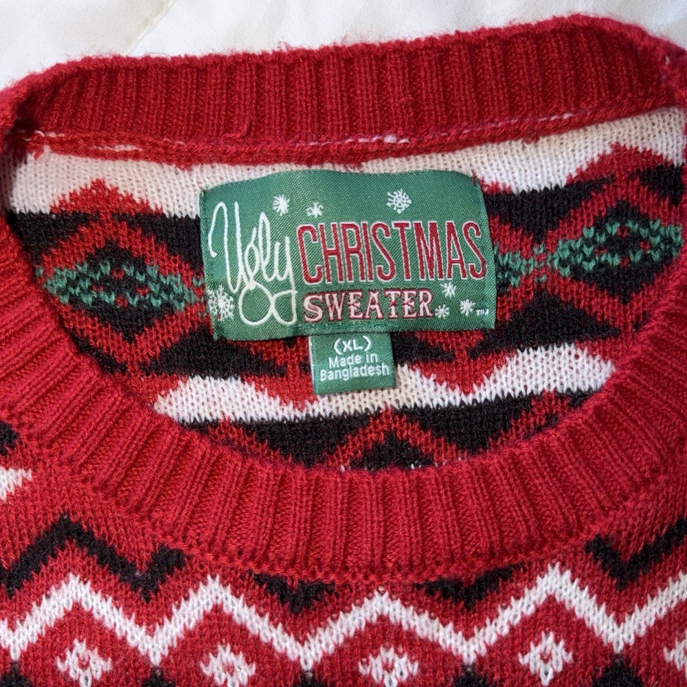 Men's Size XL‎ Oh Snap Gingerbread Man Ugly Christmas Holiday Sweater - Picture 3 of 7
